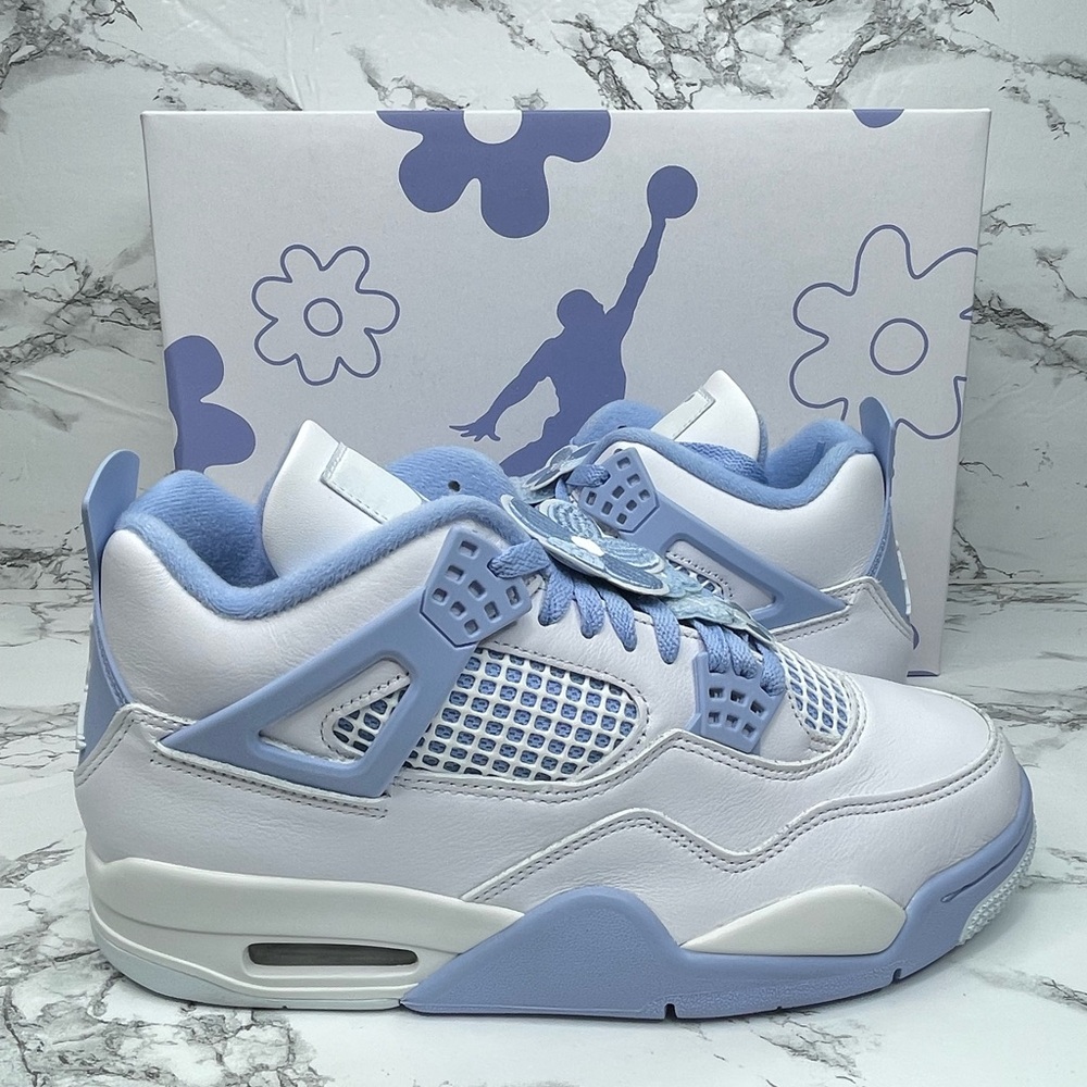 NEW Nike Air Jordan 4 Retro Aluminum “Forget Me Not” Women's Sizes HV0823-100